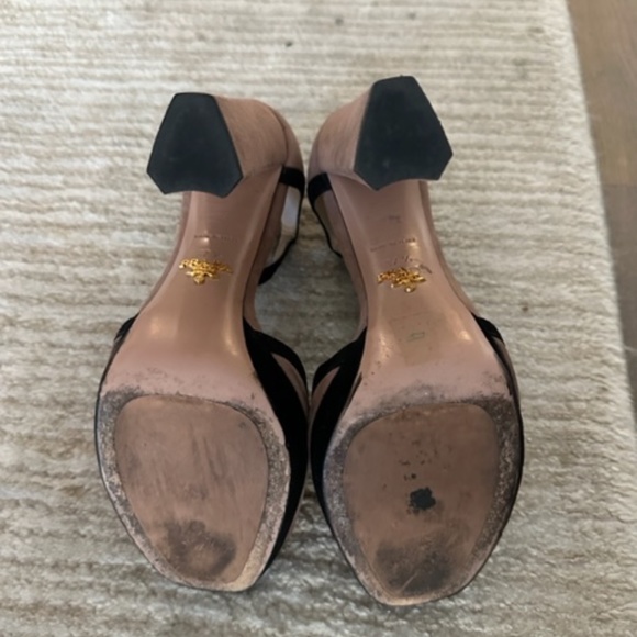 PRADA - ROSE PINK SUEDE ANKLE STRAP HEELS (SIZE 37.5 EU/ 7.5 US) (ORIG $720) - Picture 12 of 15